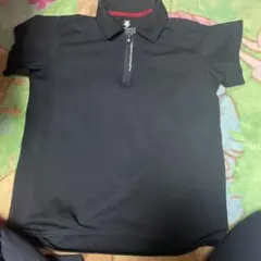 DESCENTE ブラック ポロシャツ S