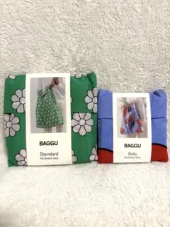 ♡新品♡BAGGU エコバッグ　マーガレット　グリーンデイジー　花柄　セット BAGGU エコバッグ バグゥ 正規品 BABY 折りたたみ ショッピング