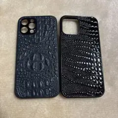 クロコダイル柄 iPhone12promax専用シリコンケース 2個セット