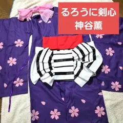 るろうに剣心　神谷薫　着物　コスプレ　衣装　Mサイズ　ウィッグ
