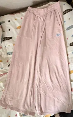 【H&M DIVIDED】ピンク ワイドパンツ XSサイズ 裏起毛 スウェット