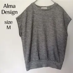 アルマデザイン ドルマンスリーブ Tシャツ カットソー グレー M ノースリーブ