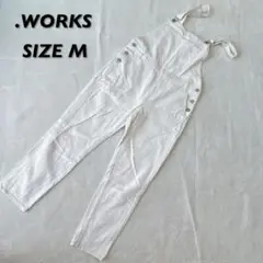 .WORKS オーバーオール ホワイト デニムサロペット カジュアル サイズM