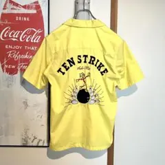 TEN STRIKE ボーリングシャツ イエロー Mサイズ テンストライク