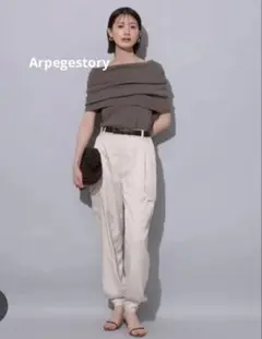 Arpegestory 麻混オフショルニット アルページュストーリー