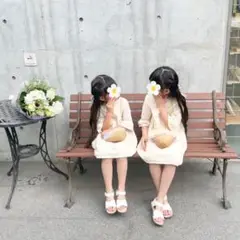 姉妹お揃い対応 130のみ H&M ワンピース アイボリー