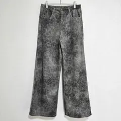 ELUVA ウォッシュフェード レオパードデニムパンツ