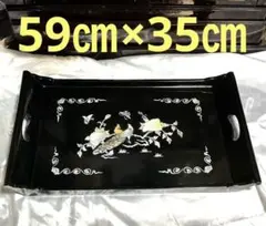 《新品》韓国伝統工芸螺鈿〈貝殻）細工木製漆器トレイ