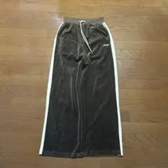 FILA ベロアパンツ サイドライン Mサイズ ブラウン NAS hiphop