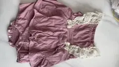 フリル付きピンクロンパース 80サイズ