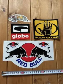 サーフステッカーセット 4枚 globe/red bull/billabong他