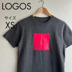 美品 LOGOS ダークグレー プリントTシャツ