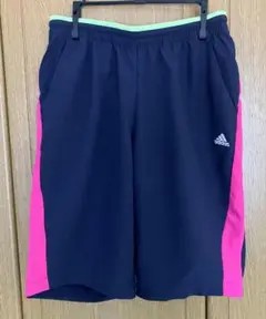 adidas ハーフパンツ ネイビー ピンク