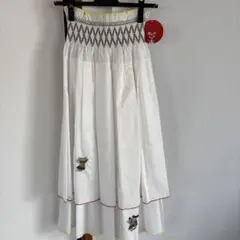 アルベロベロ 白コットンスカートさ刺繍付き