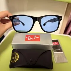 Ray-Ban ブラックフレーム ブルーレンズ サングラス RB2165