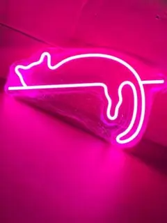 【新品】ネオンサイン『ネコ(ぐったり)』LEDライト