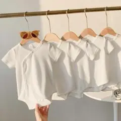 新生児用 ホワイトリブ編み肌着 5枚セット