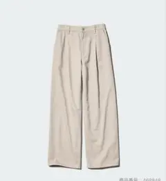 ユニクロ　ドレープデニムタックパンツ　Lサイズ　ベージュ
