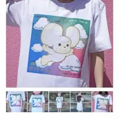 SHIRATAMA GAMES 虹色の空飛ぶシラタマ/Ｔシャツワンピ