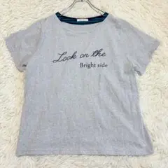 m6071 美品✨半袖Tシャツ 3L 大きいサイズ 英字プリント 重ね着風