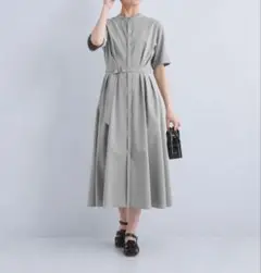 green label relaxing ベルトフレアショートスリーブワンピース