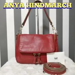 アニヤハインドマーチ ハンドバック ショルダーバッグ 2way レッド