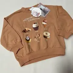 新品 しまむら あかねこ 裏毛 トレーナー スイーツモチーフ 100