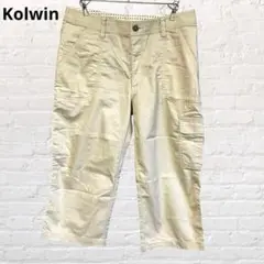 9858 コルウィン ゴルフパンツ クロップドパンツ ベージュ L 古着
