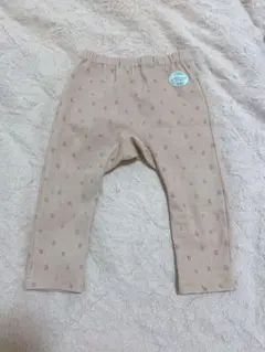 アプレレクール ベージュ 花柄 クマ耳付きパンツ 80サイズ