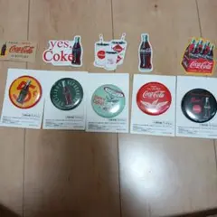 コカ・コーラ　タイトーくじ　缶バッジ　ステッカー