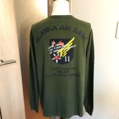 メンズ【美品 アヴィレックス】カーキ 2XL ロンT US AAF アラスカ