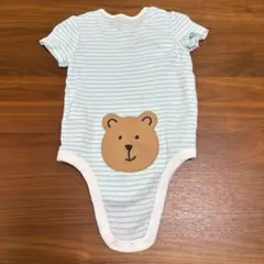 【美品】baby gap ストライプロンパース ボディースーツ　くま　70センチ