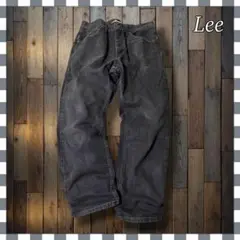 Lee リー ストレートブラックデニム ジーンズW34総丈100cm
