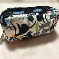 レスポートサック　ポーチ　レクタングラーコスメティック　猫　ネコ柄