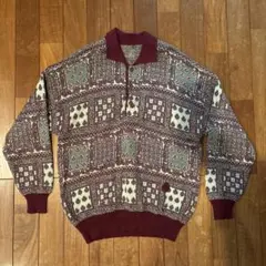 70s〜80s？　マルチカラーポロセーター ヴィンテージ