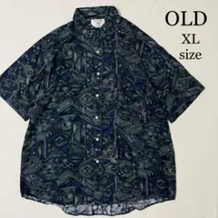 OLD PAO CLUB アート デザインシャツ レーヨンシャツ XL