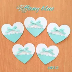 ティファニーブルー♡ハート型•サンキュー•メッセージカード(6枚入)