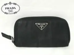 PRADA プラダ キーケース ブラック ラウンドファスナー 三角ロゴ 522
