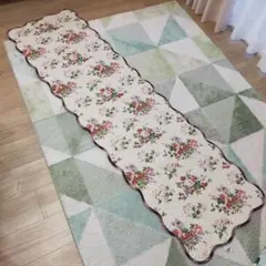 新品　ローラアシュレイ　キルティング　花柄　ロング　キッチンマット　180×50