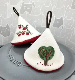 handmade三角ミトン りんご