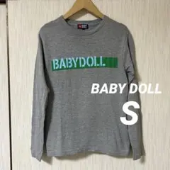 BABYDOLL グレー ロゴ長袖Tシャツ S
