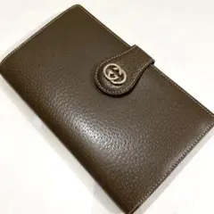 インターロッキング グッチ がま口 長財布 財布 GUCCI GG オールド