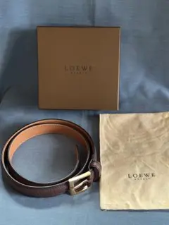 LOEWE ロエベ／レザー ベルト 表記サイズ 50/90／ブラウン系／箱付属