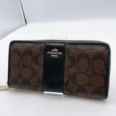 COACH シグネチャー ラウンドファスナー 長財布 ブラック