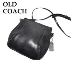 極美品 OLD COACH ショルダーバッグ チャーム付 9990 レザー 黒