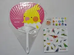 バードストーリー3点セット　ハンカチ　缶バッジ　うちわ　ことりカフェ　鳥
