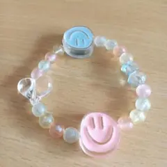 ハンドメイド スマイルフェイス ブレスレット