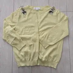 三連休限定！【JILL STUART】イエロー ビジュー付きカーディガン