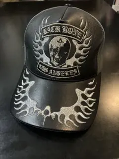 BACK BONE レザーキャップ　ブラック