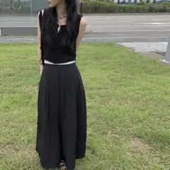 anyonemore ロングスカート 黒 韓国